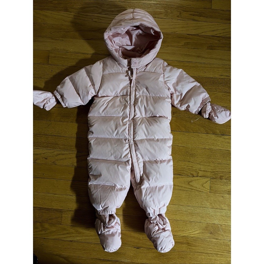 BABY GAP 1 PIECE BABY WARMEST SNOWSUIT PINK 6-12 MONTHS DOWN FILL